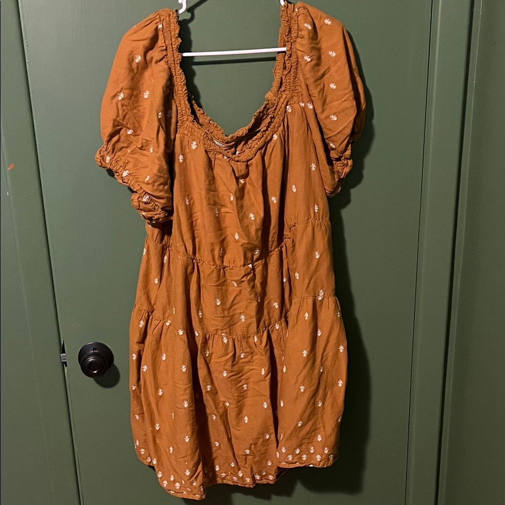 Old Navy Rust Mini Dress with White Accents